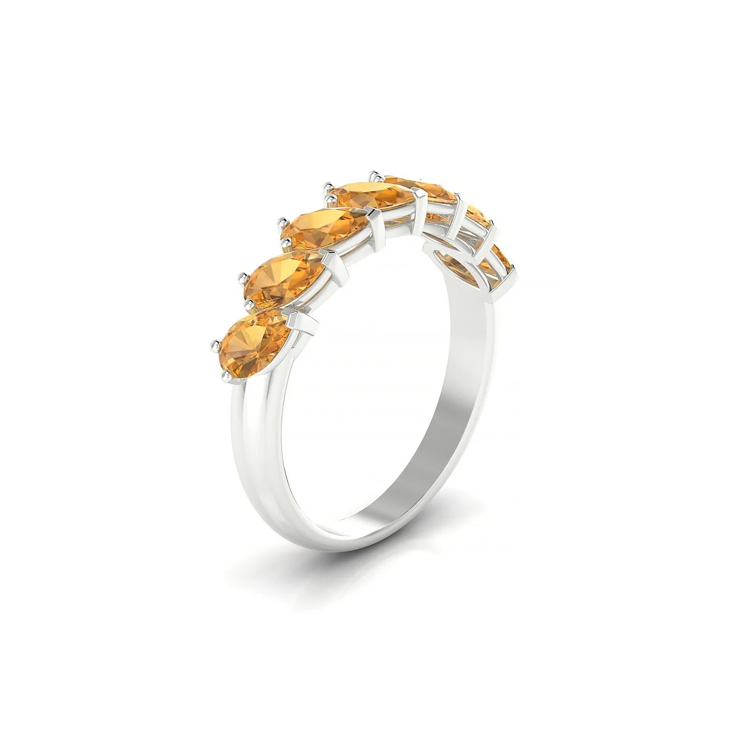 Rain | 18k White Gold 5 x 3 mm Pear Citrine Ring