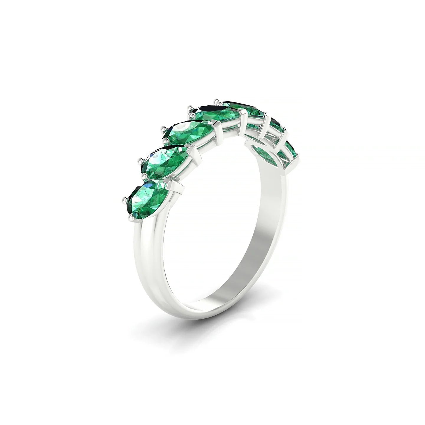 Rain | 18k White Gold 5 x 3 mm Pear Emerald Ring