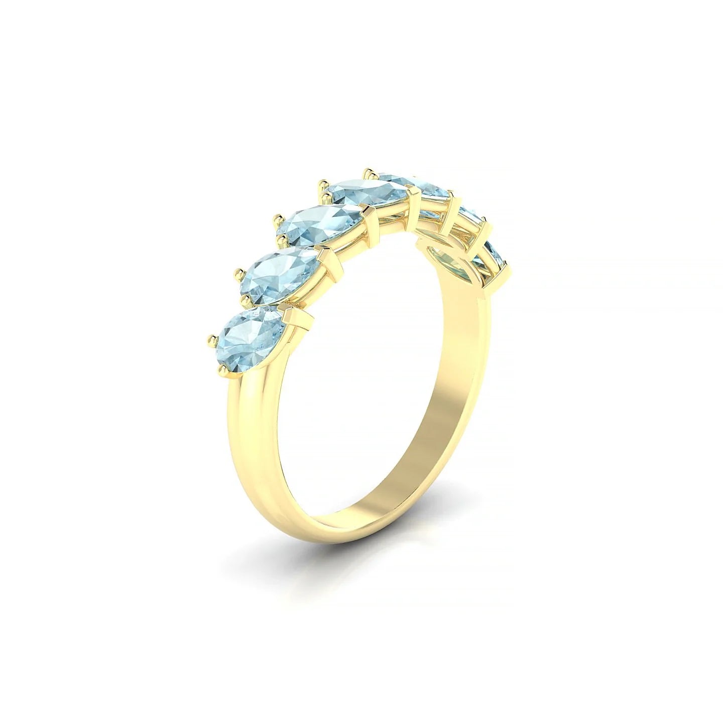 Rain | 18k Yellow Gold 5 x 3 mm Pear Aquamarine Ring