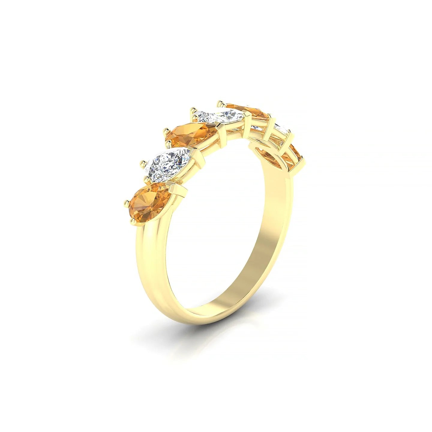 Rain | 18k Yellow Gold 5 x 3 mm Pear Citrine & Diamond Ring