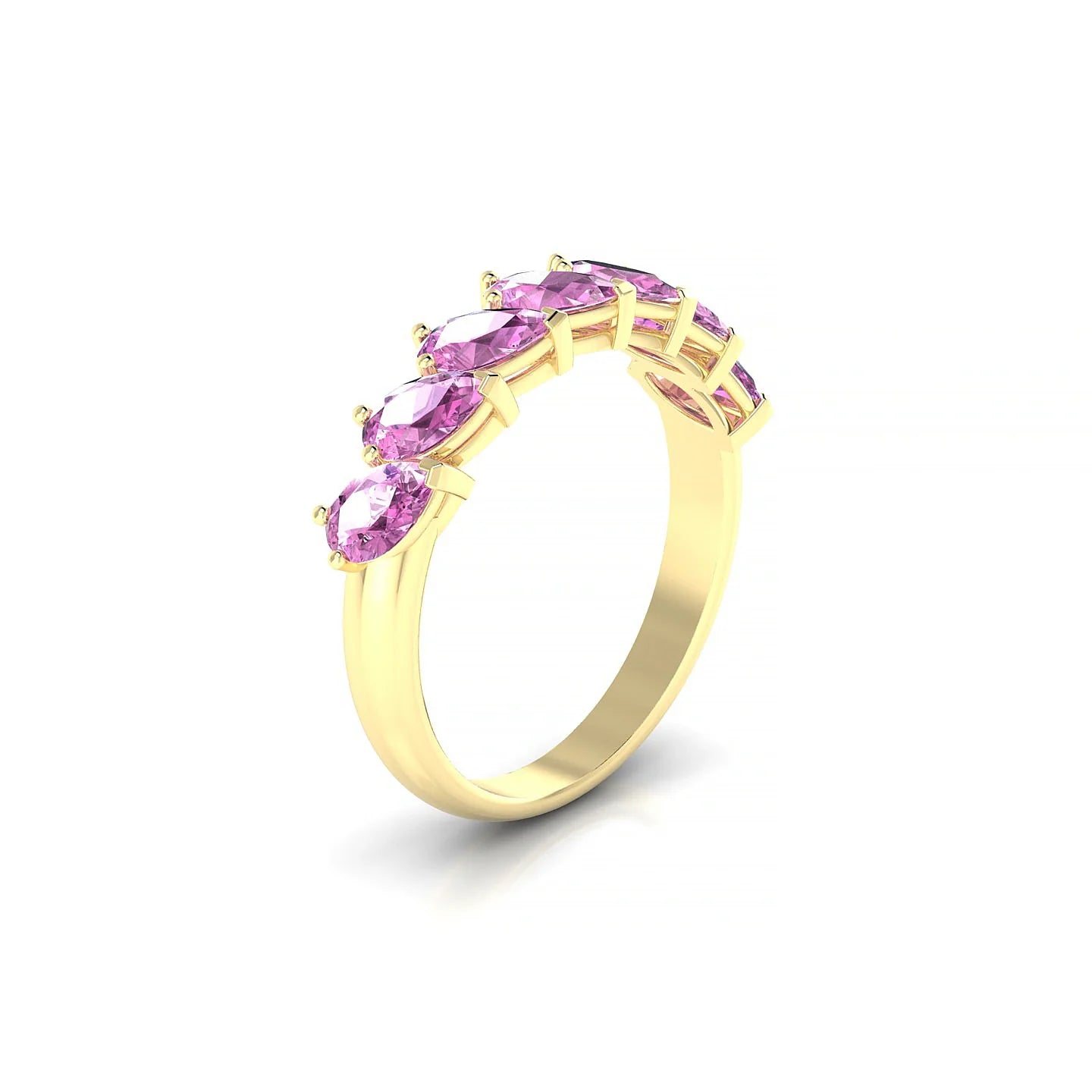 Rain | 18k Yellow Gold 5 x 3 mm Pear Pink Sapphire Ring