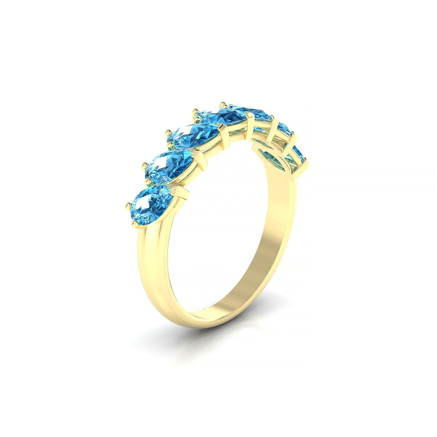Rain | 18k Yellow Gold 5 x 3 mm Pear Topaz Ring