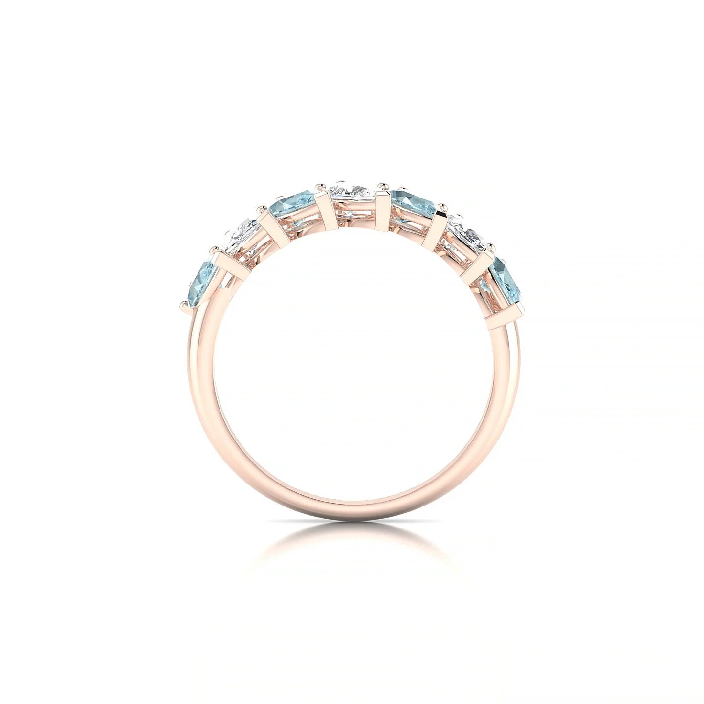 Rain | 18k Rose Gold 5 x 3 mm Pear Aquamarine & Diamond Ring