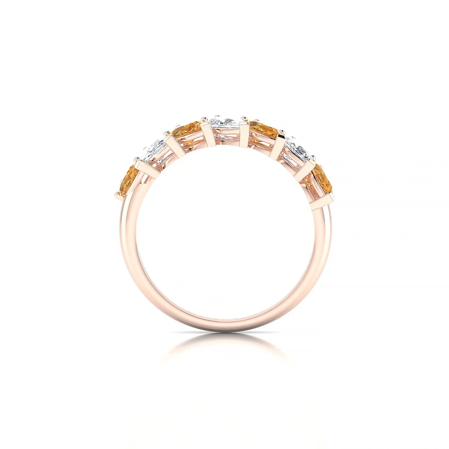 Rain | 18k Rose Gold 5 x 3 mm Pear Citrine & Diamond Ring