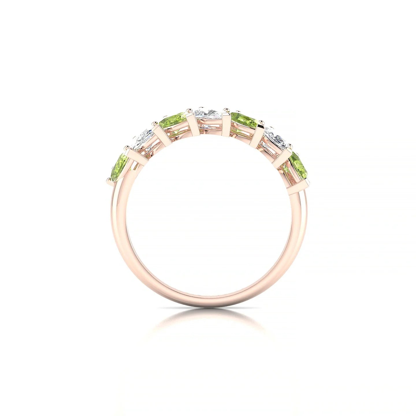 Rain | 18k Rose Gold 5 x 3 mm Pear Peridot & Diamond Ring