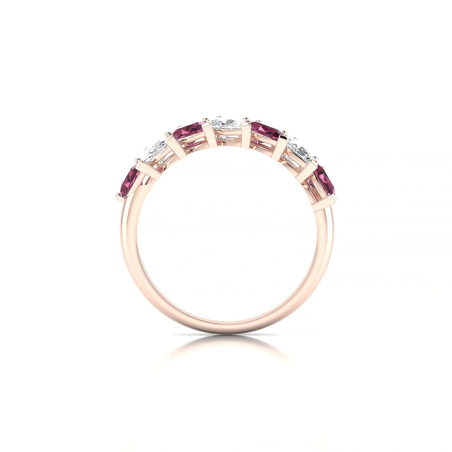 Rain | 18k Rose Gold 5 x 3 mm Pear Rhodolite & Diamond Ring