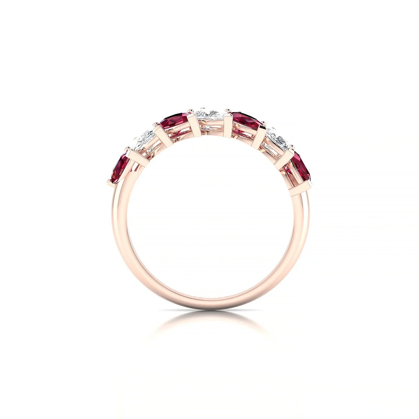 Rain | 18k Rose Gold 5 x 3 mm Pear Ruby & Diamond Ring
