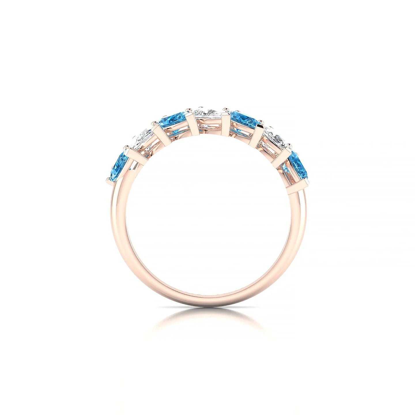Rain | 18k Rose Gold 5 x 3 mm Pear Topaz & Diamond Ring