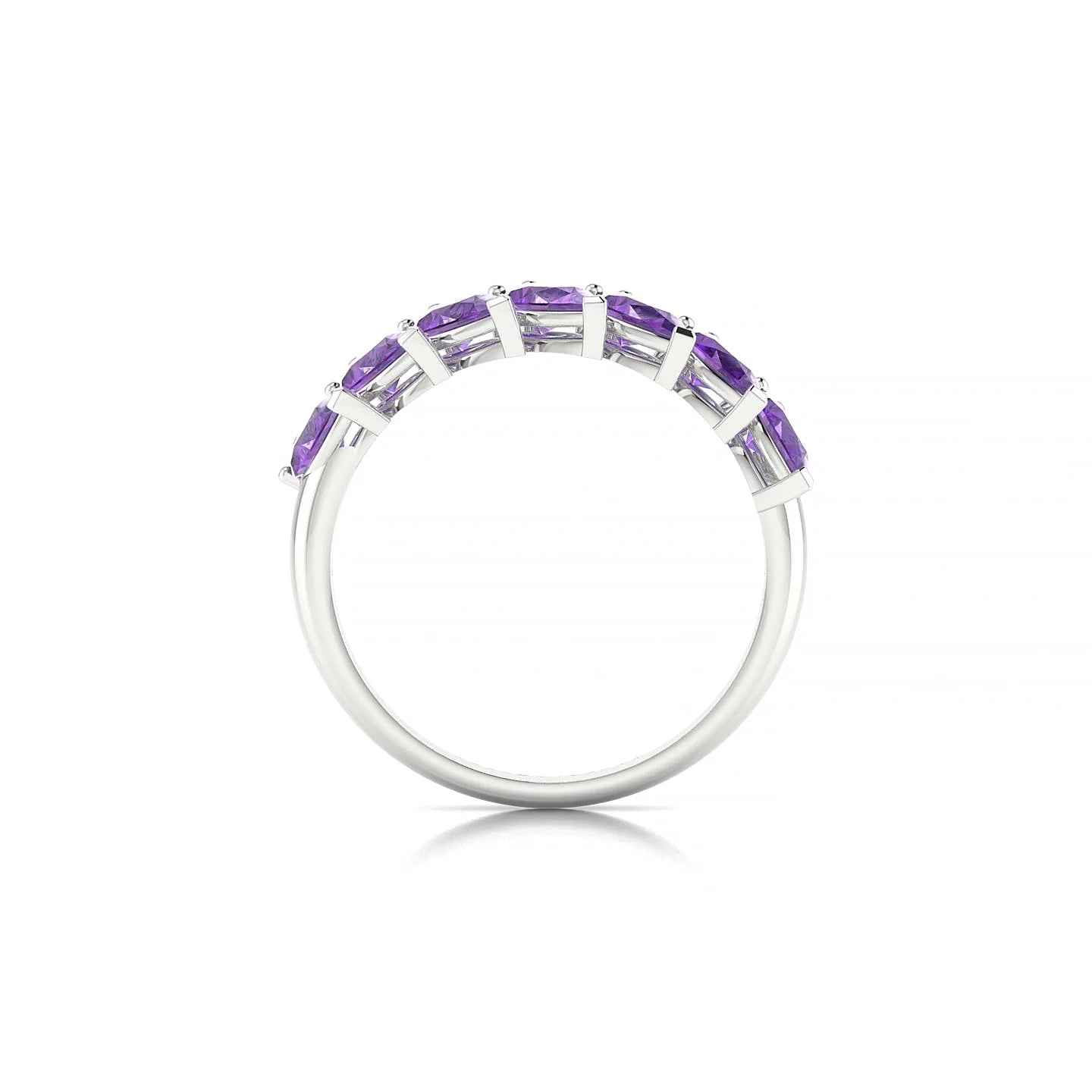Rain | 18k White Gold 5 x 3 mm Pear Amethyst Ring
