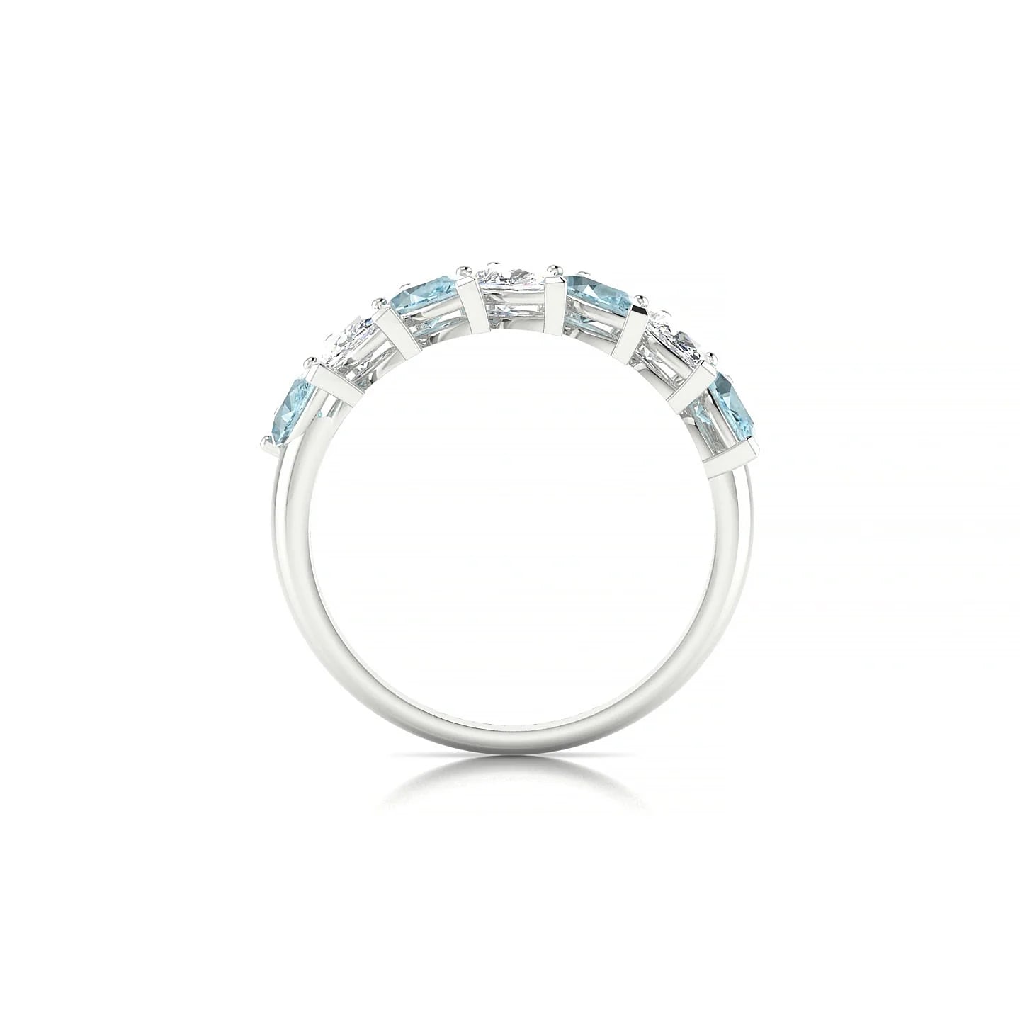 Rain | 18k White Gold 5 x 3 mm Pear Aquamarine & Diamond Ring