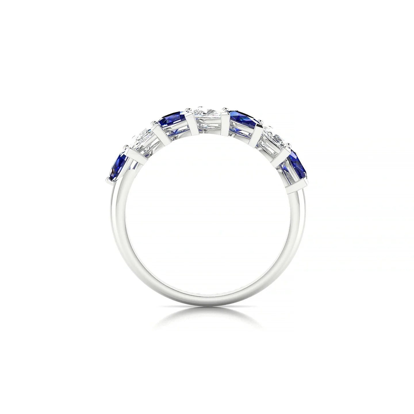 Rain | 18k White Gold 5 x 3 mm Pear Sapphire & Diamond Ring