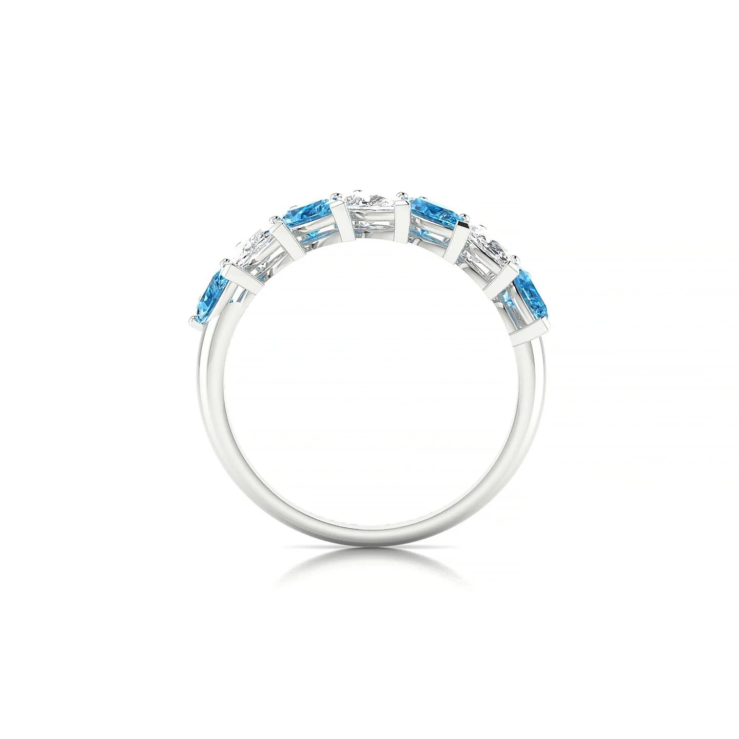 Rain | 18k White Gold 5 x 3 mm Pear Topaz & Diamond Ring