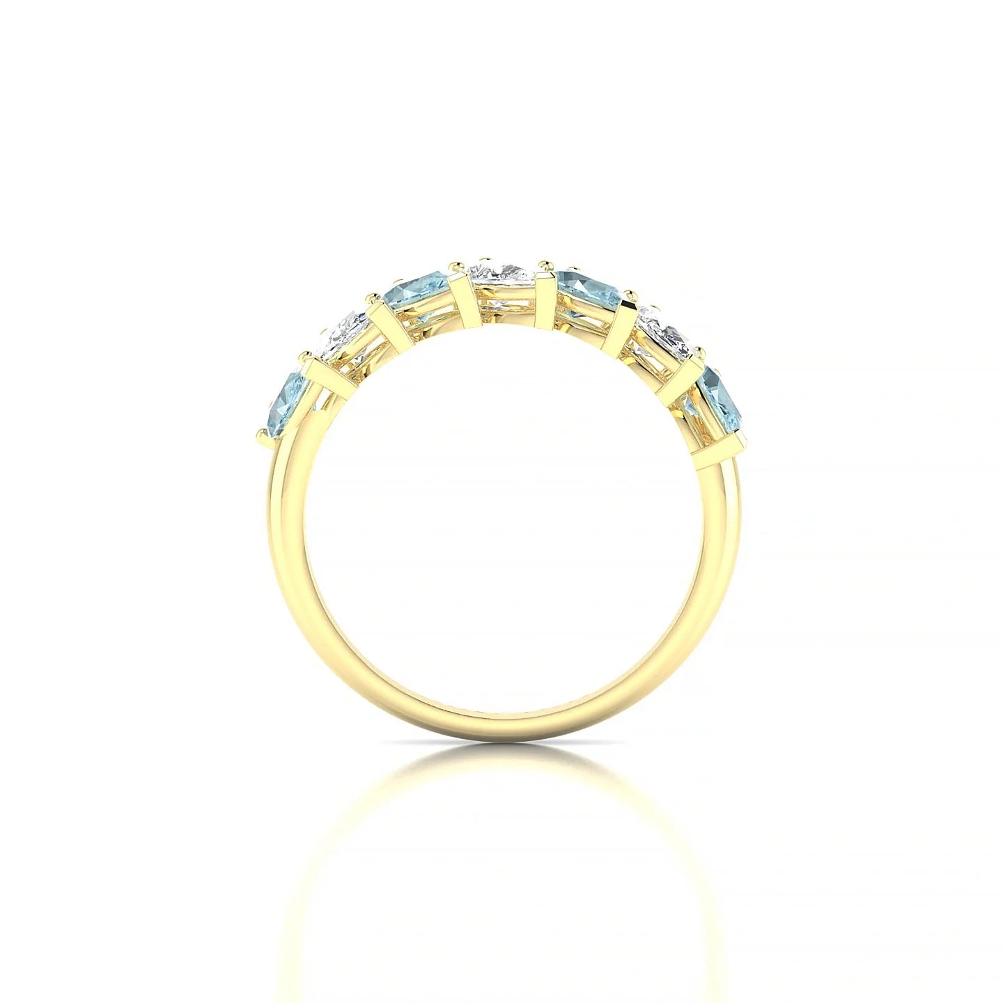 Rain | 18k Yellow Gold 5 x 3 mm Pear Aquamarine & Diamond Ring