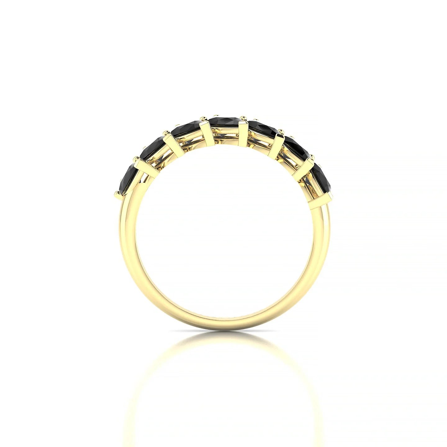 Rain | 18k Yellow Gold 5 x 3 mm Pear Black Diamond Ring