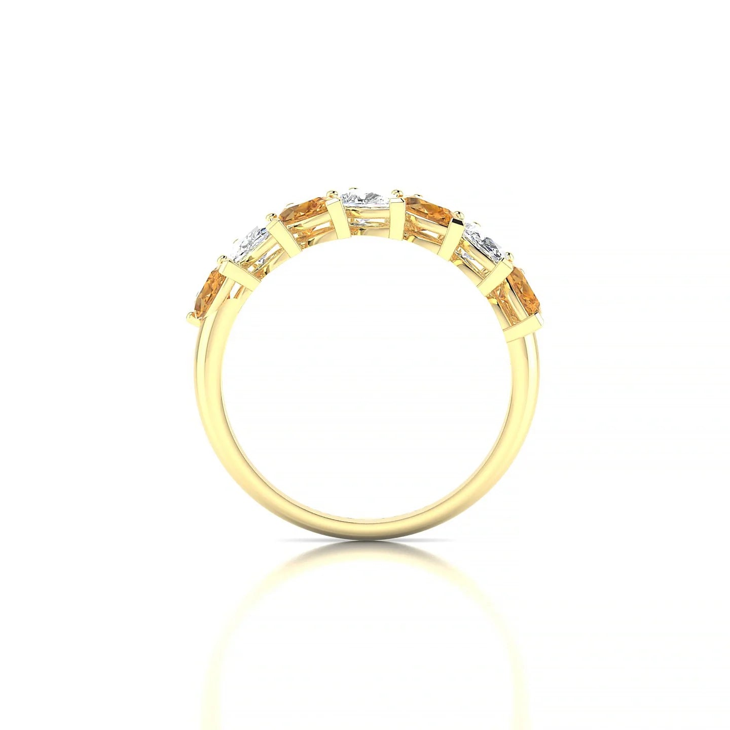 Rain | 18k Yellow Gold 5 x 3 mm Pear Citrine & Diamond Ring