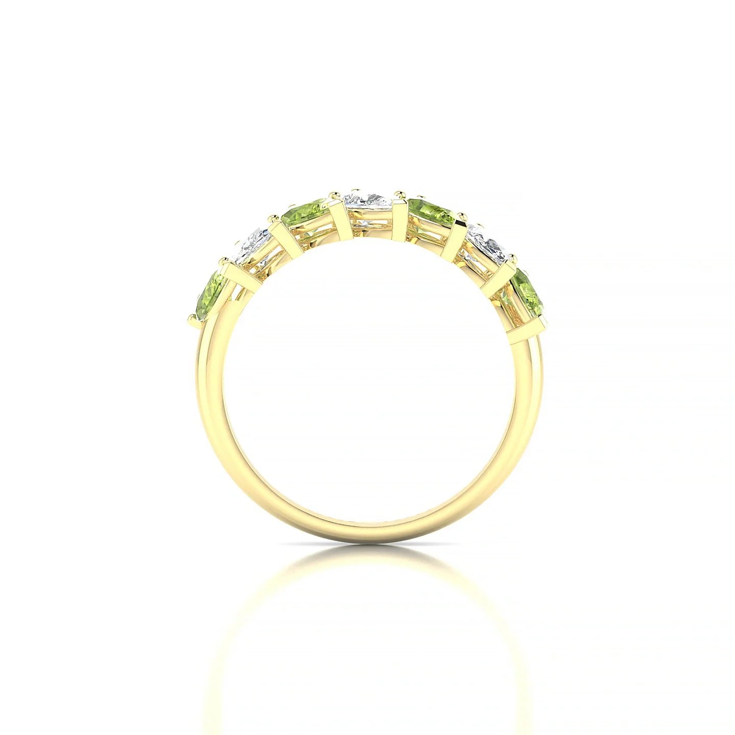 Rain | 18k Yellow Gold 5 x 3 mm Pear Peridot & Diamond Ring