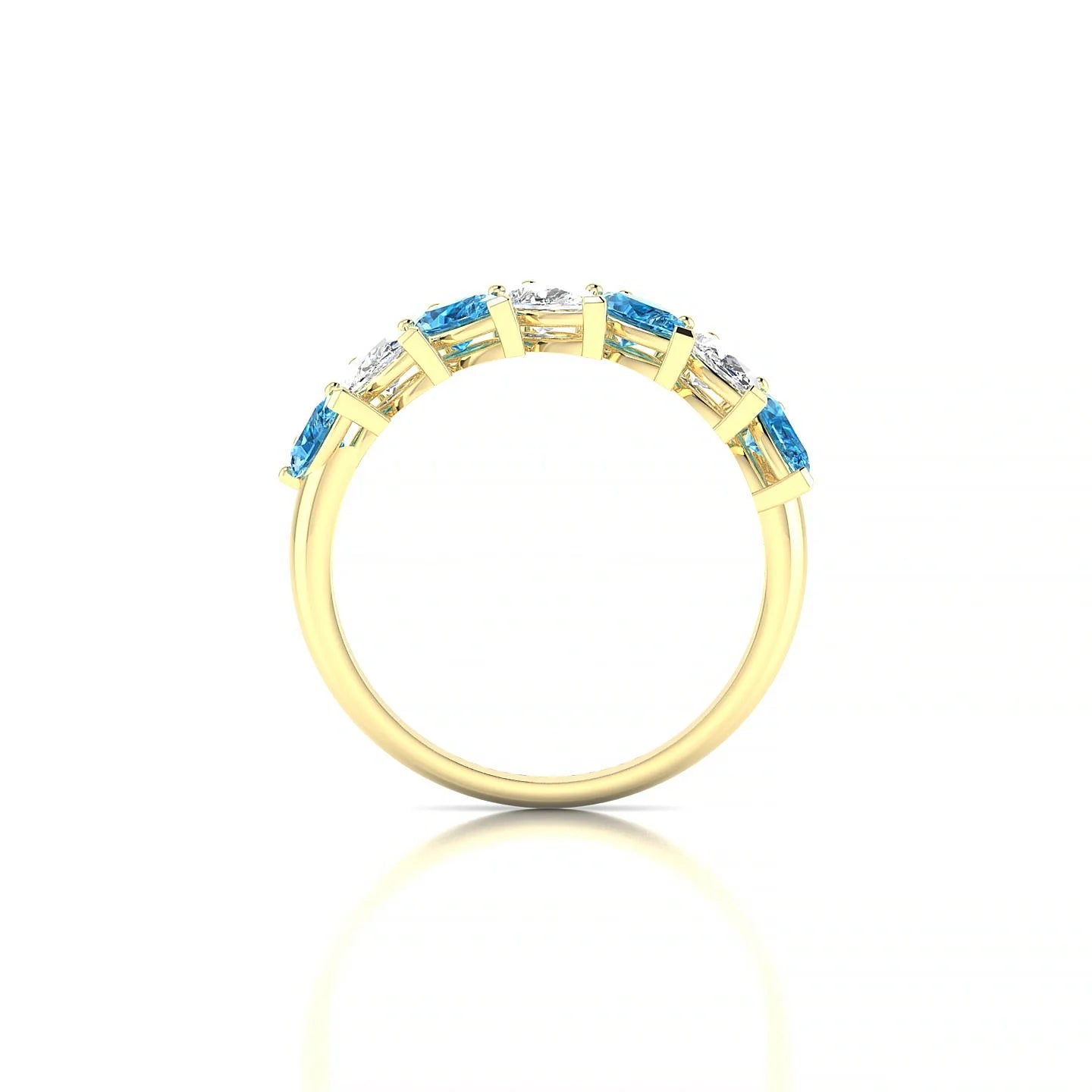 Rain | 18k Yellow Gold 5 x 3 mm Pear Topaz & Diamond Ring