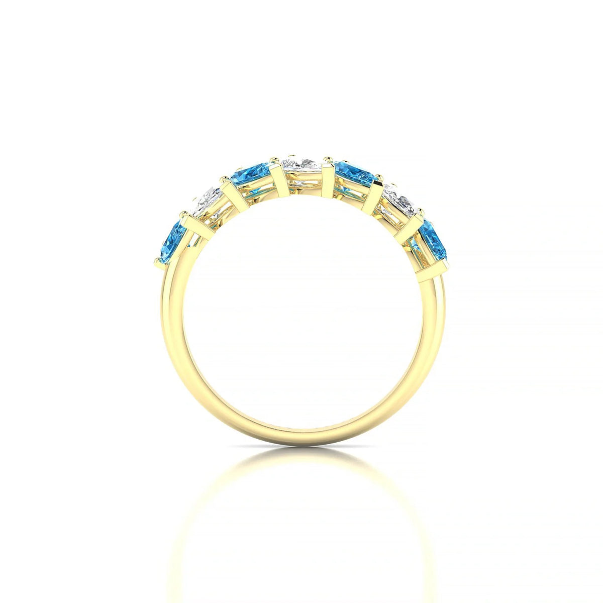 Rain | 18k Yellow Gold 5 x 3 mm Pear Topaz & Diamond Ring
