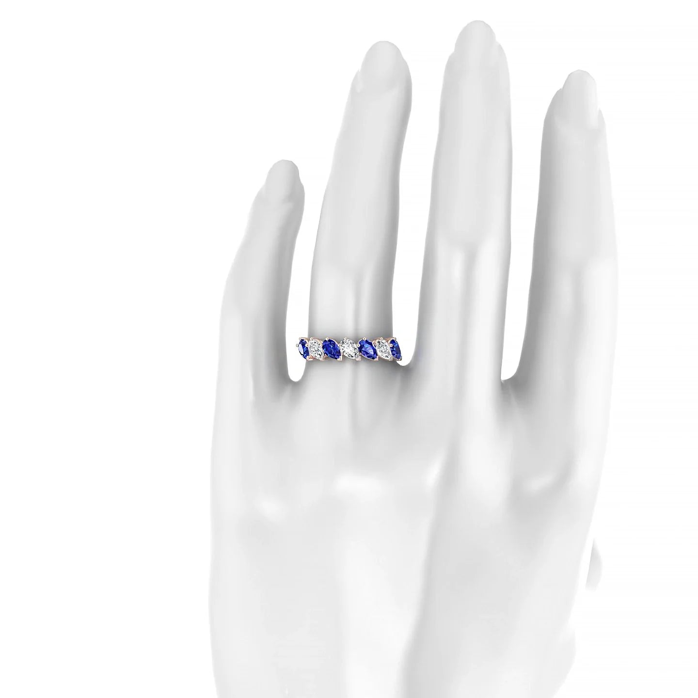 Rain | 18k Rose Gold 5 x 3 mm Pear Sapphire & Diamond Ring