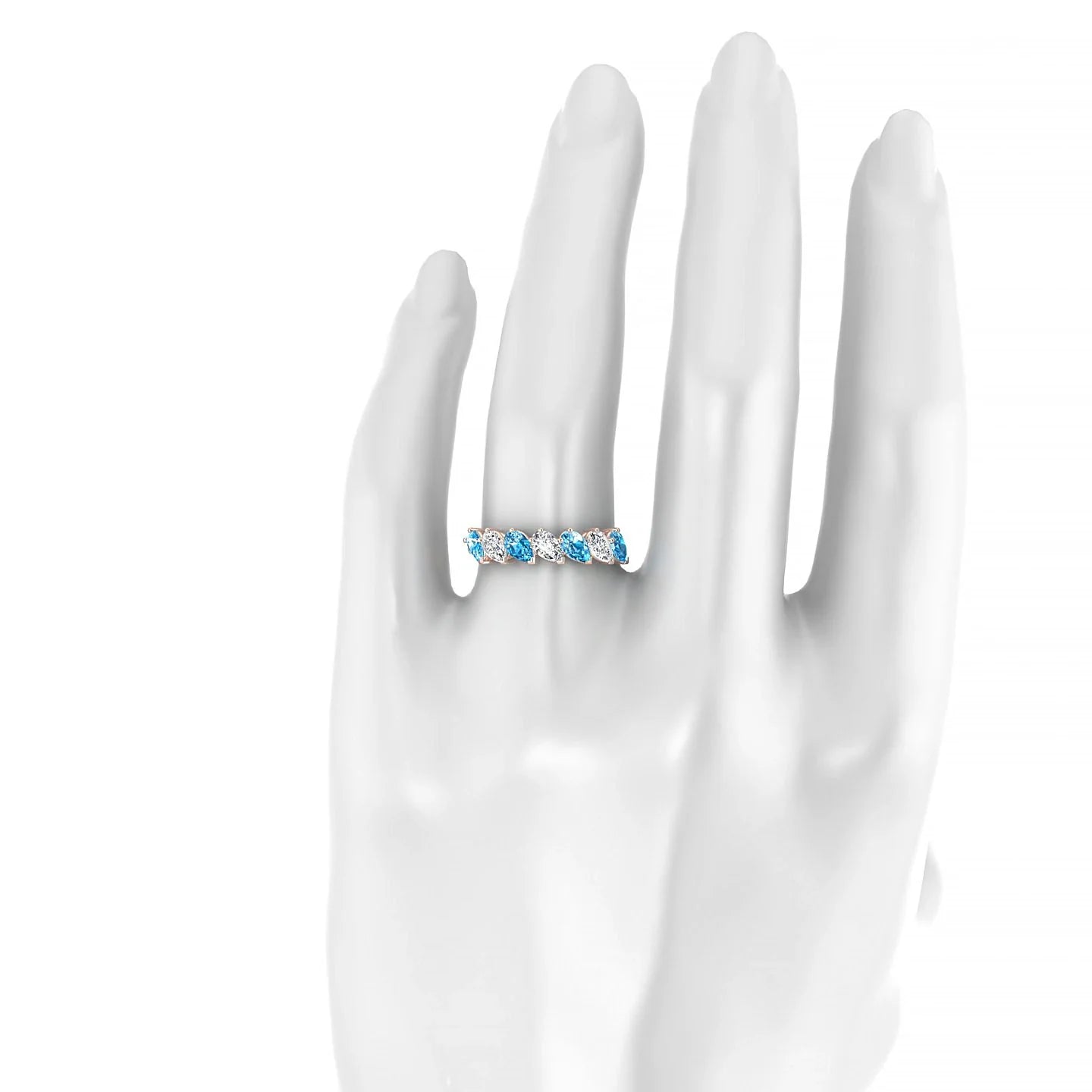 Rain | 18k Rose Gold 5 x 3 mm Pear Topaz & Diamond Ring