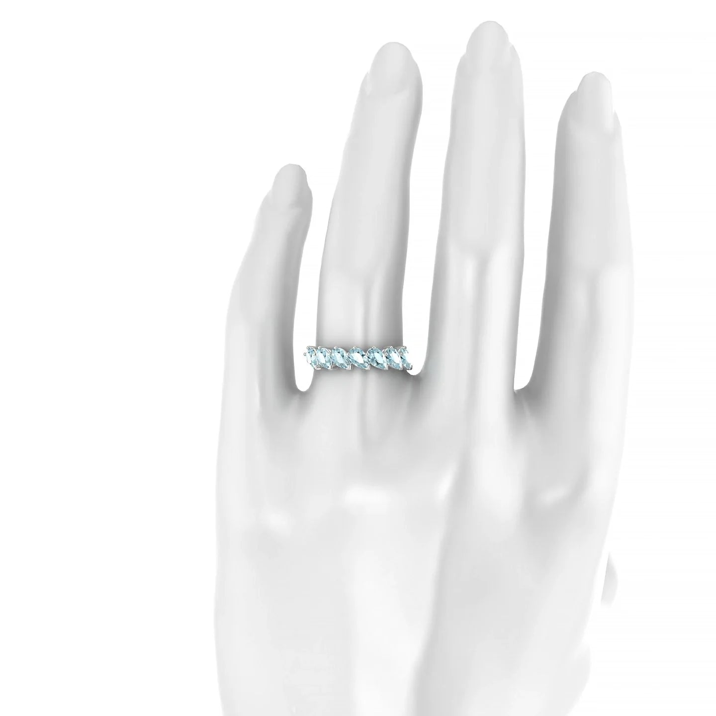 Rain | 18k White Gold 5 x 3 mm Pear Aquamarine Ring