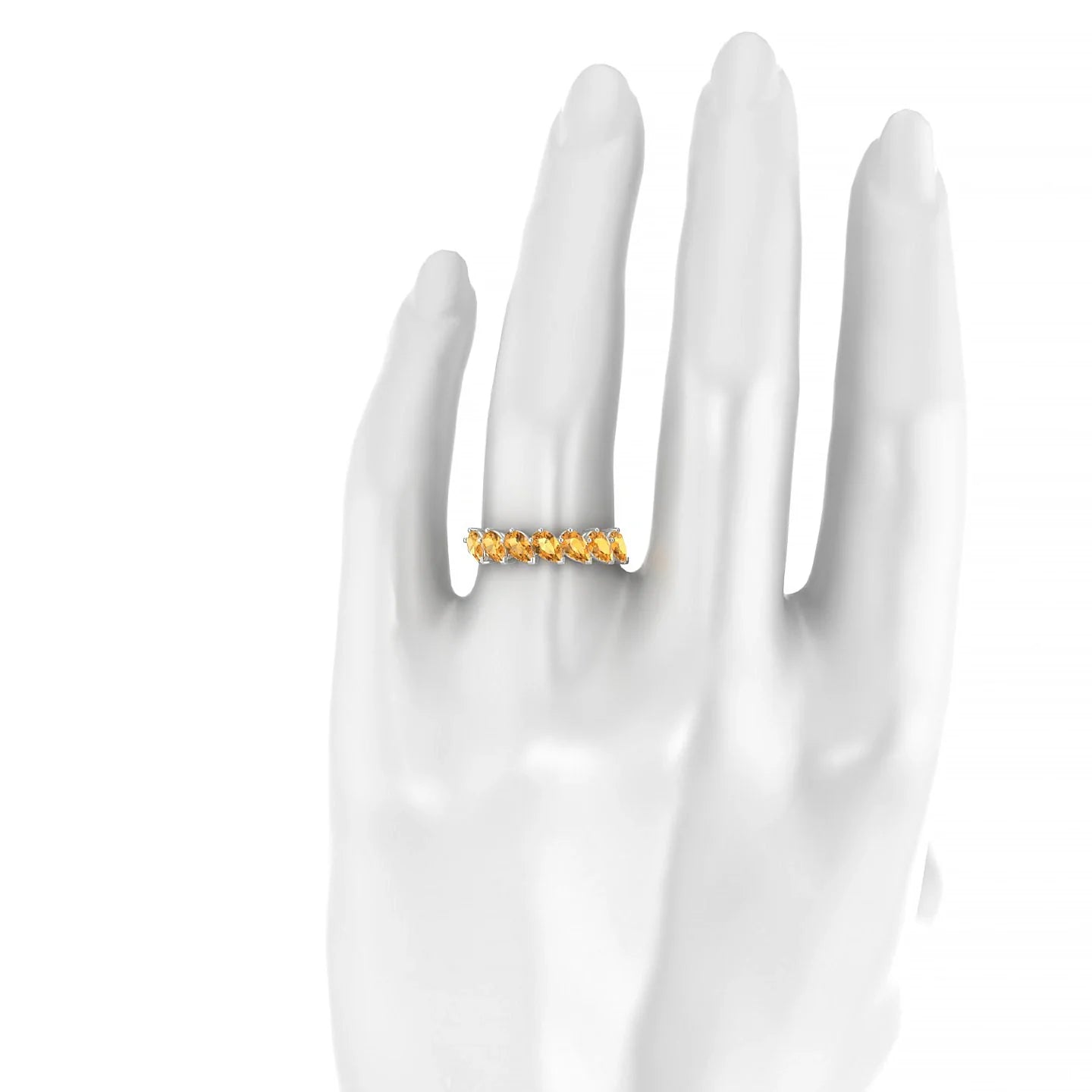 Rain | 18k White Gold 5 x 3 mm Pear Citrine Ring