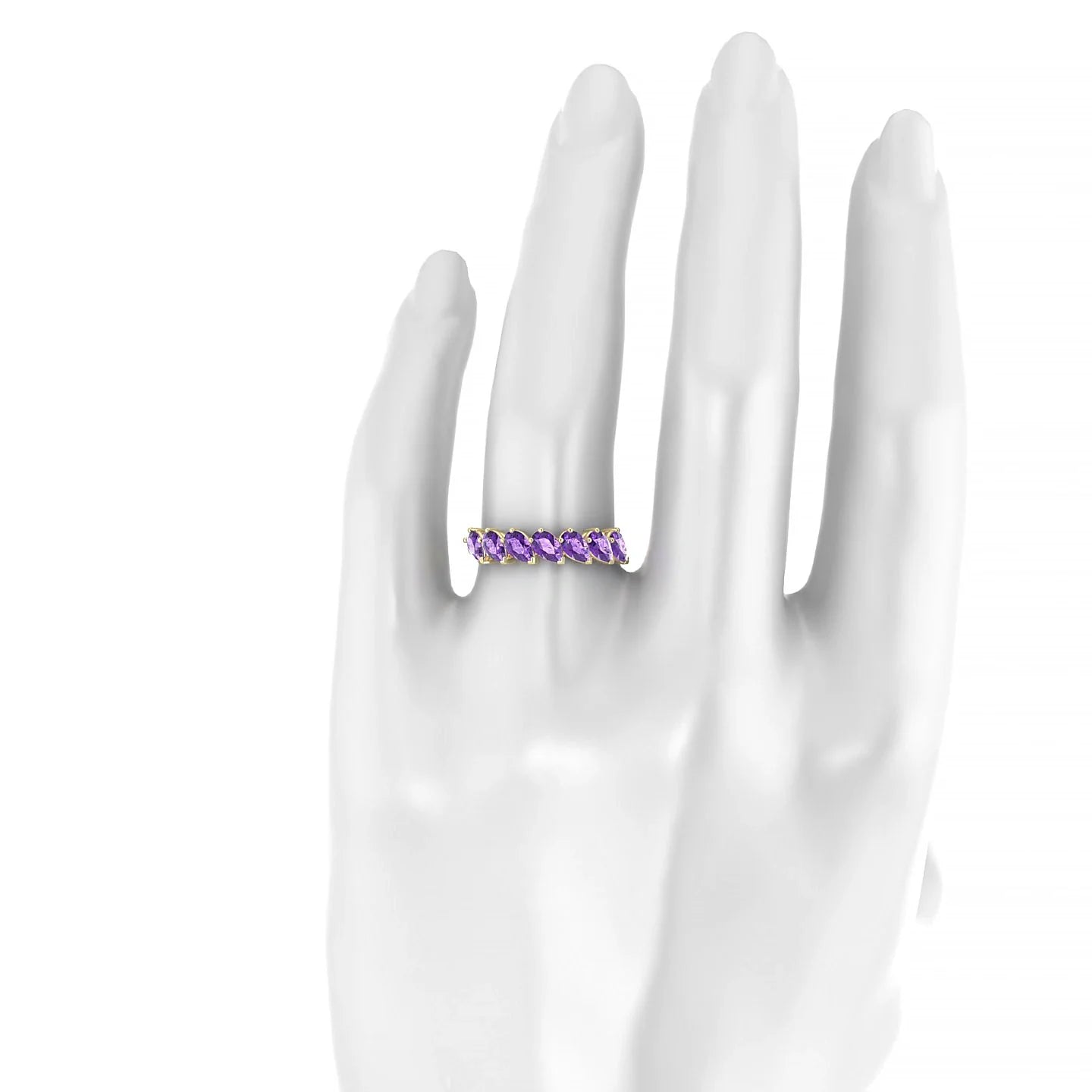 Rain | 18k Yellow Gold 5 x 3 mm Pear Amethyst Ring