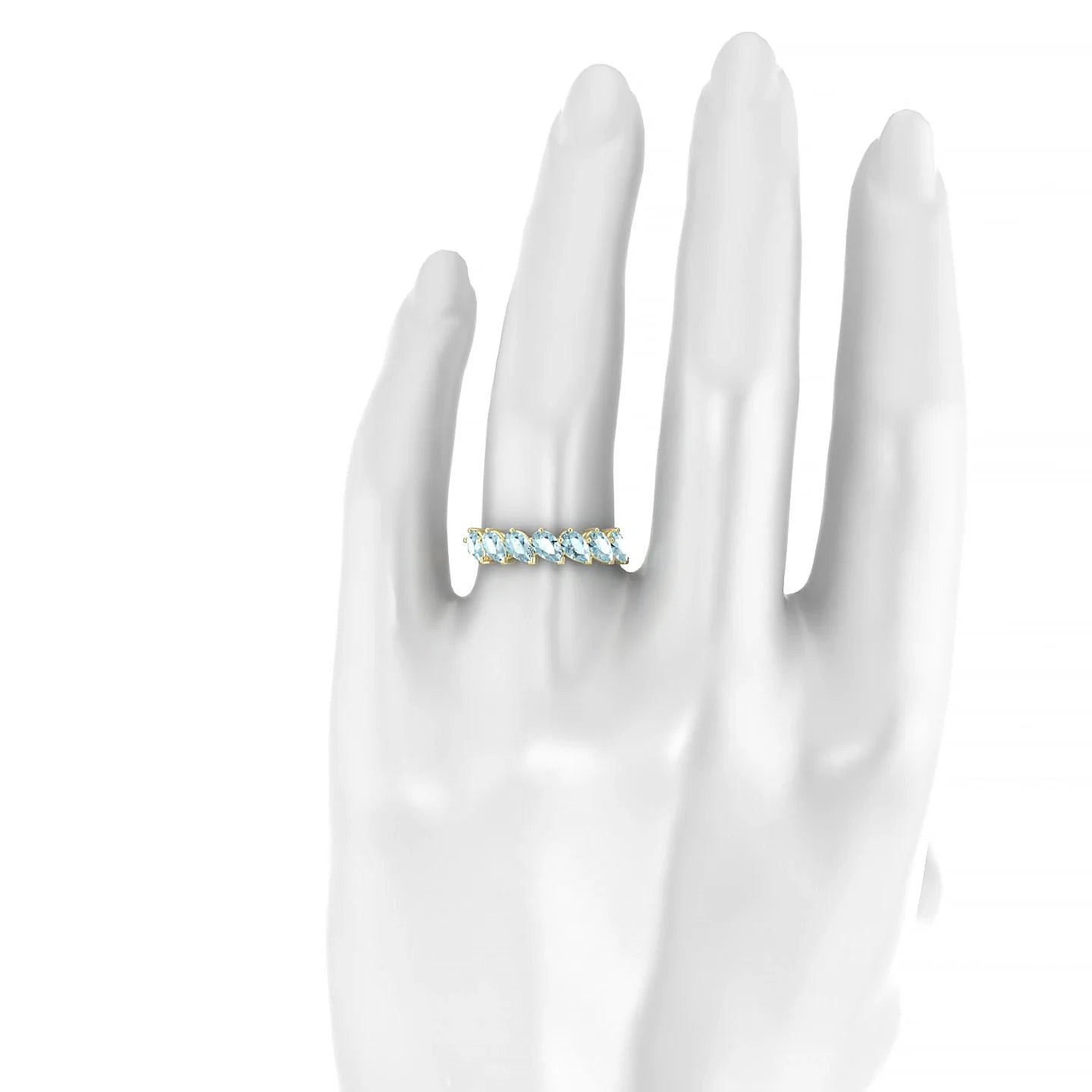 Rain | 18k Yellow Gold 5 x 3 mm Pear Aquamarine Ring