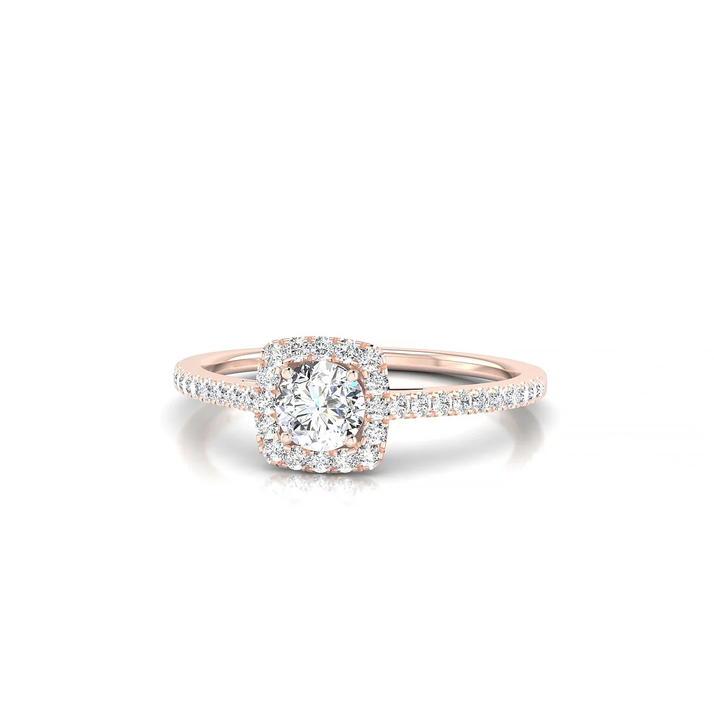 Reign | 18k Rose Gold 4.2 mm Round Diamond Ring