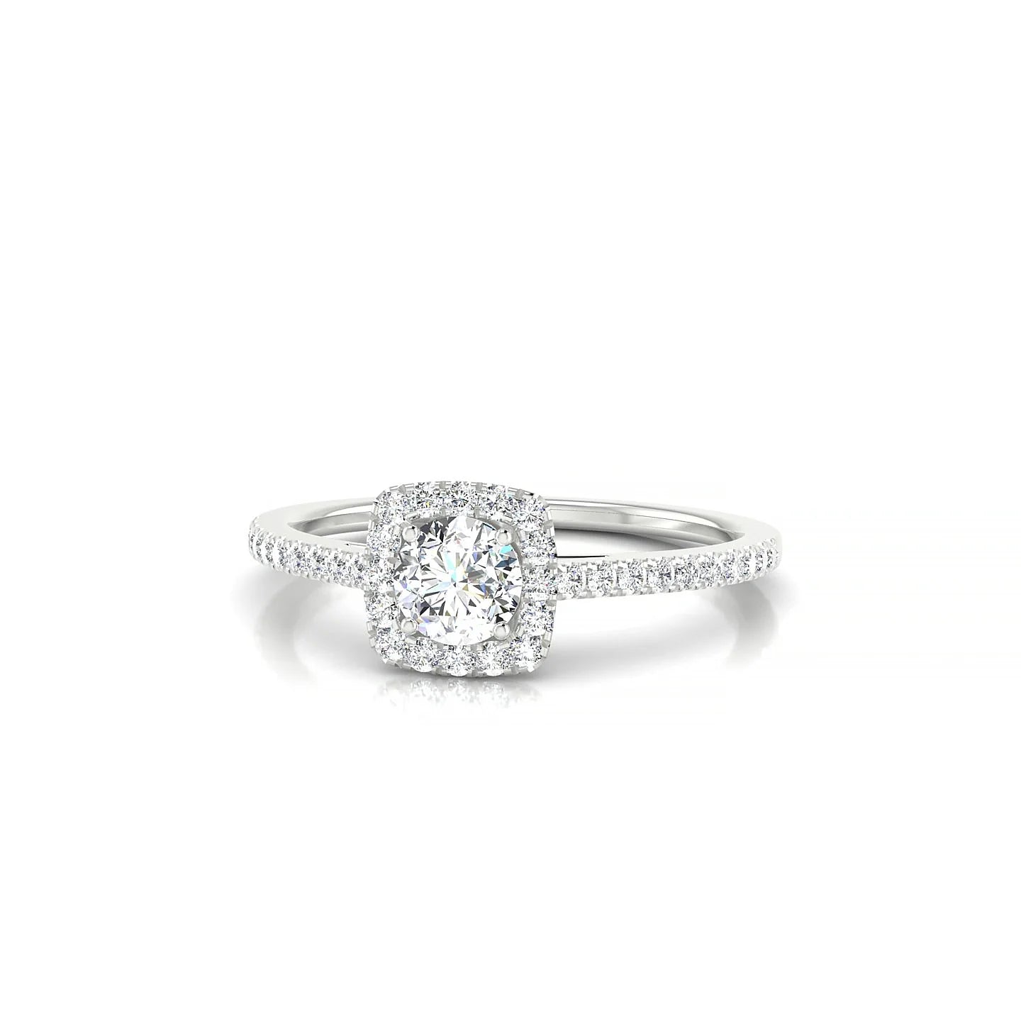 Reign | 18k White Gold 4.2 mm Round Diamond Ring