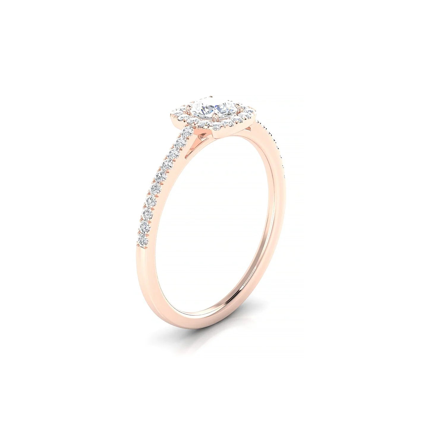 Reign | 18k Rose Gold 4.2 mm Round Diamond Ring