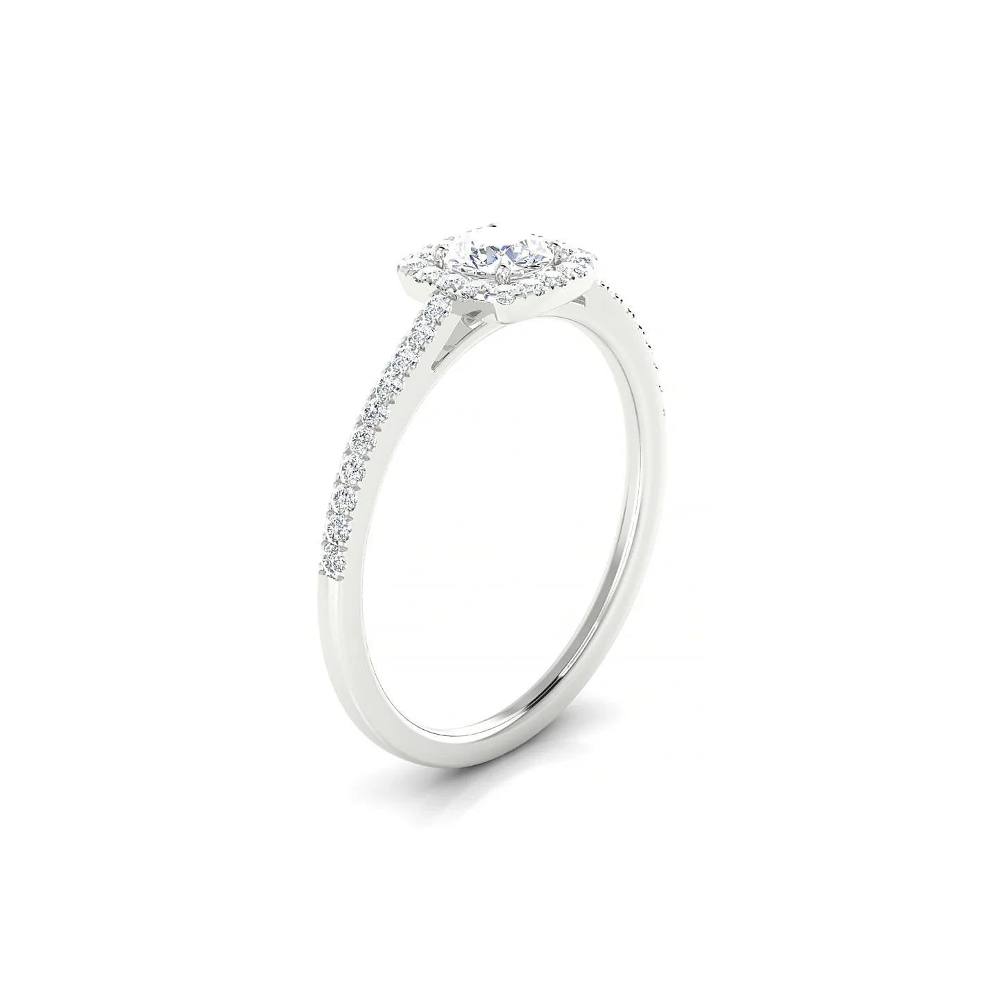 Reign | 18k White Gold 4.2 mm Round Diamond Ring