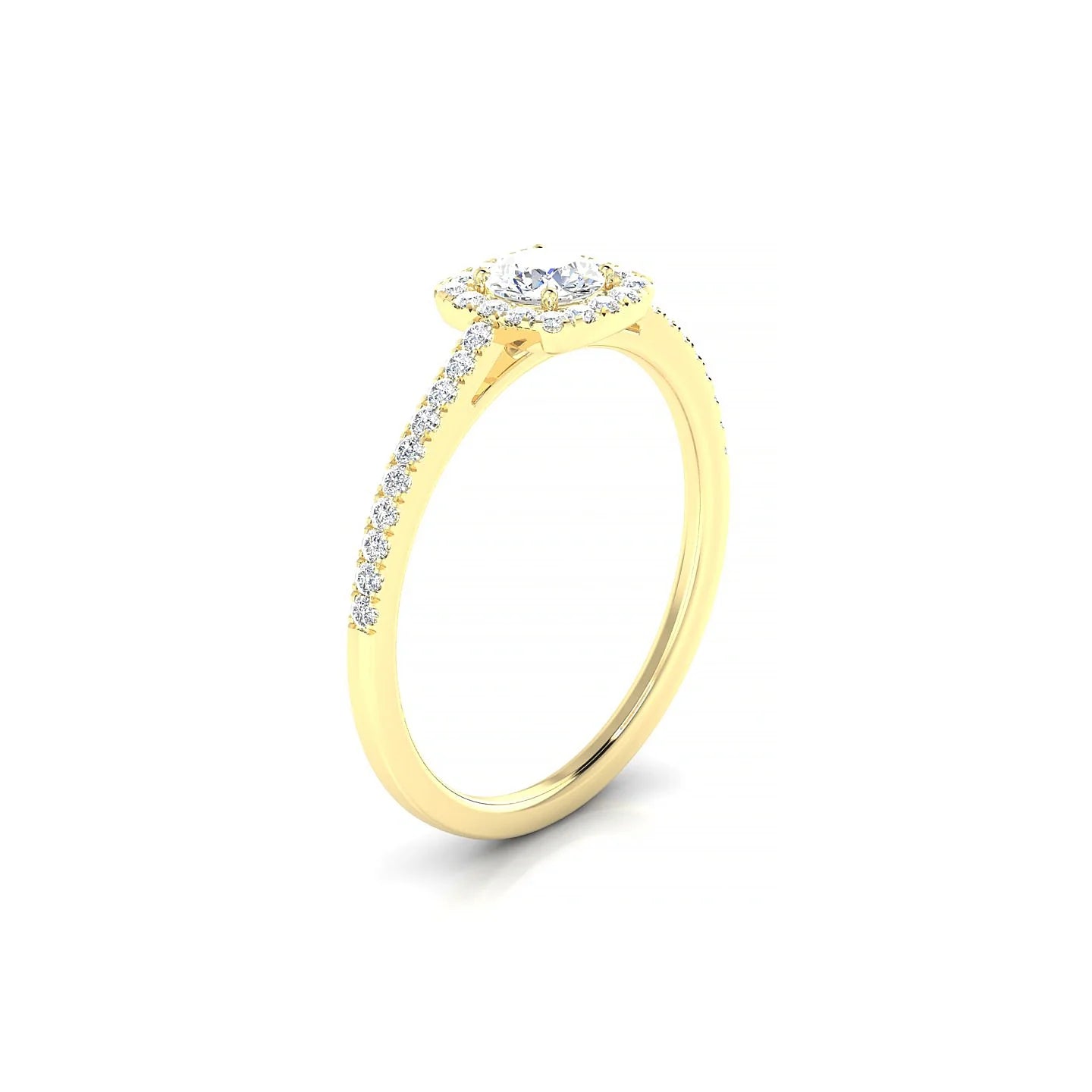Reign | 18k Yellow Gold 4.2 mm Round Diamond Ring