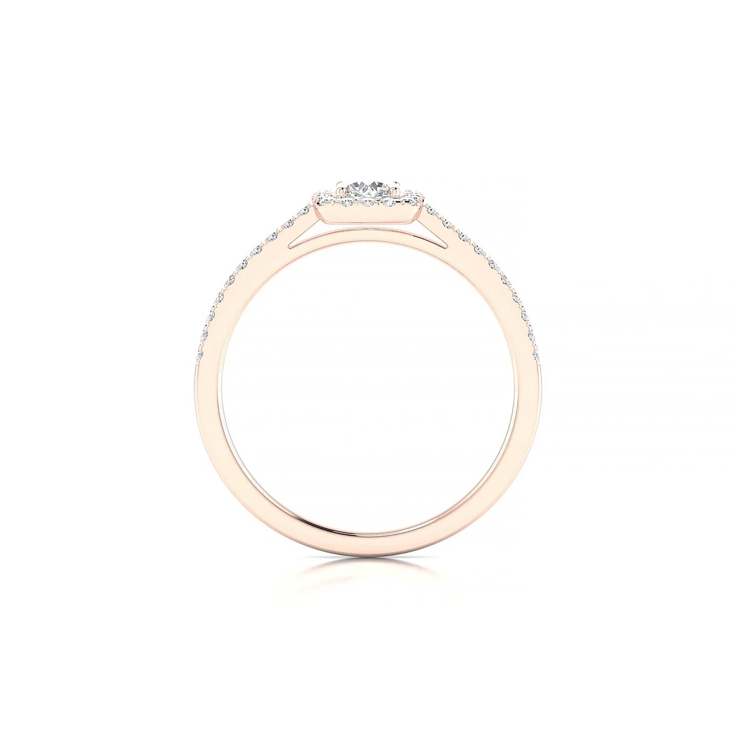 Reign | 18k Rose Gold 4.2 mm Round Diamond Ring