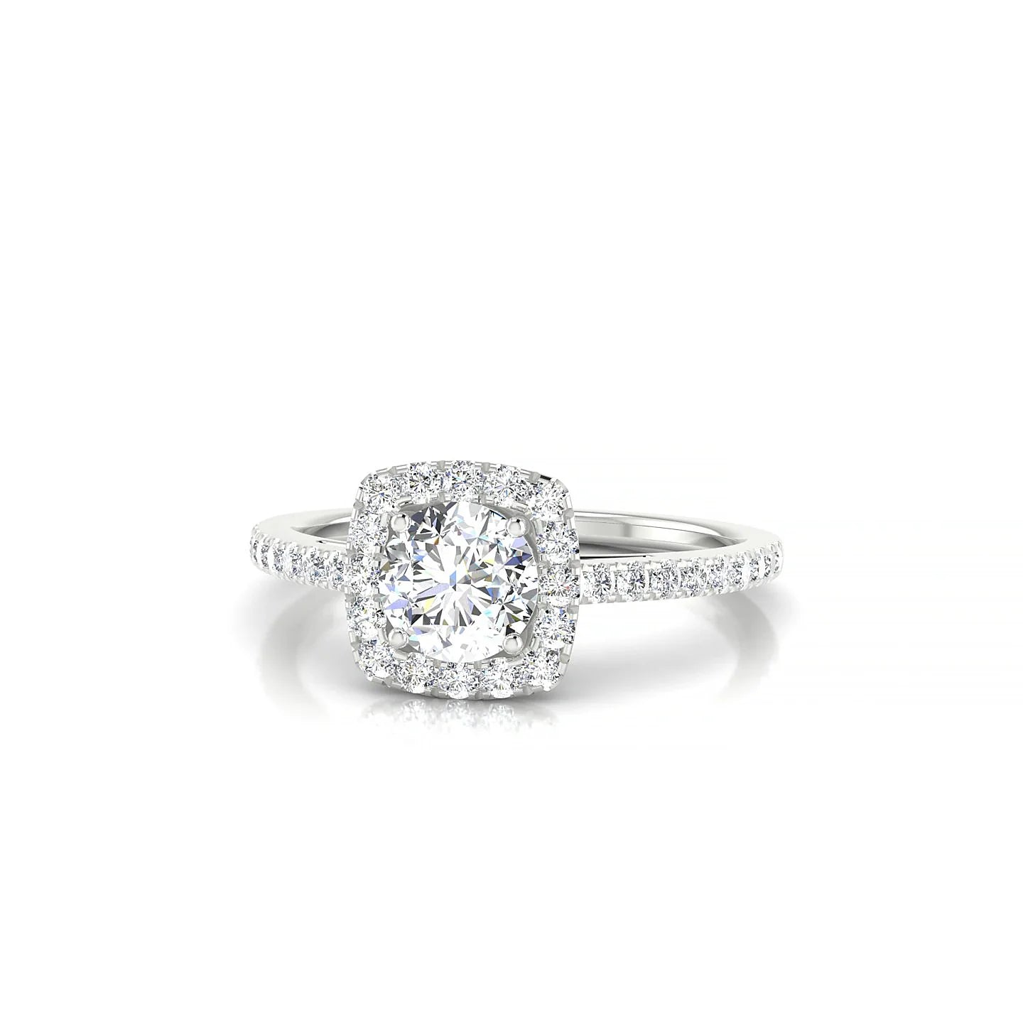 Reign | 18k White Gold 5.2 mm Round Diamond Ring