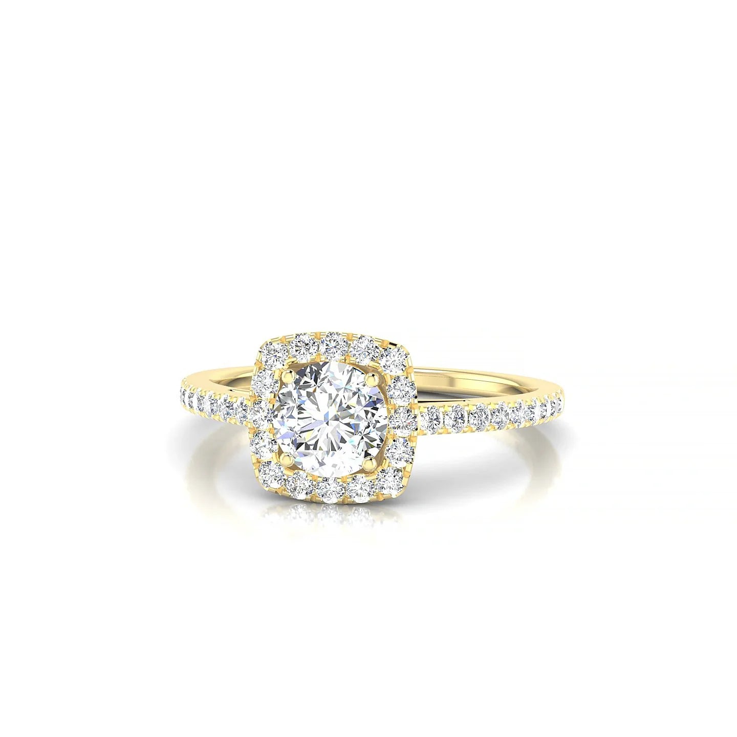 Reign | 18k Yellow Gold 5.2 mm Round Diamond Ring
