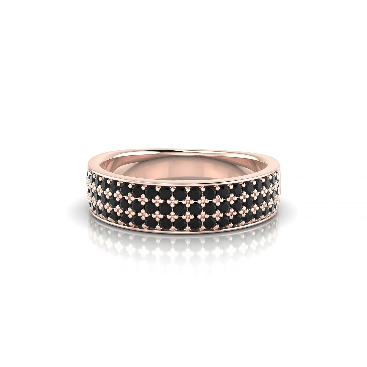 Repose | 18k Rose Gold 1.3 mm Round Black Diamond Ring