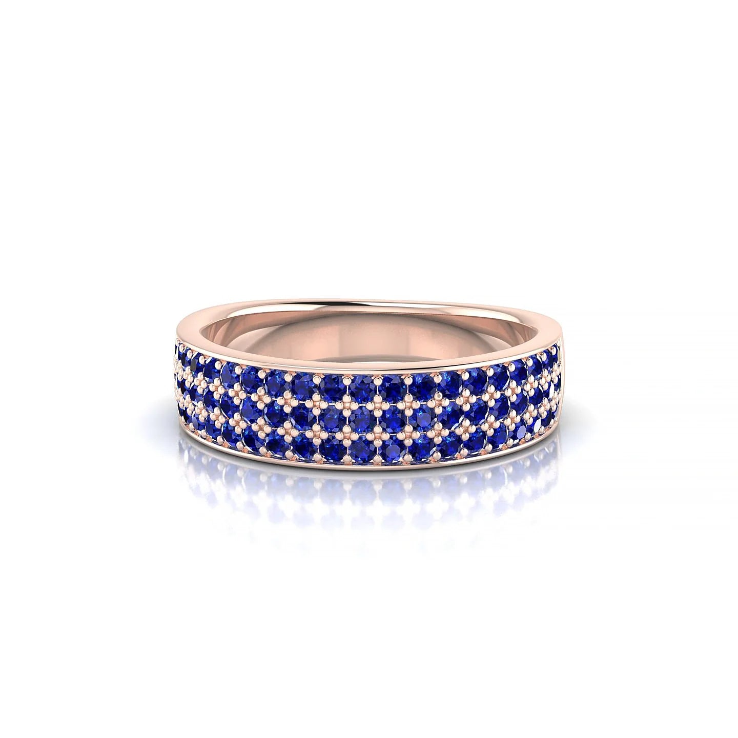 Repose | 18k Rose Gold 1.3 mm Round Sapphire Ring