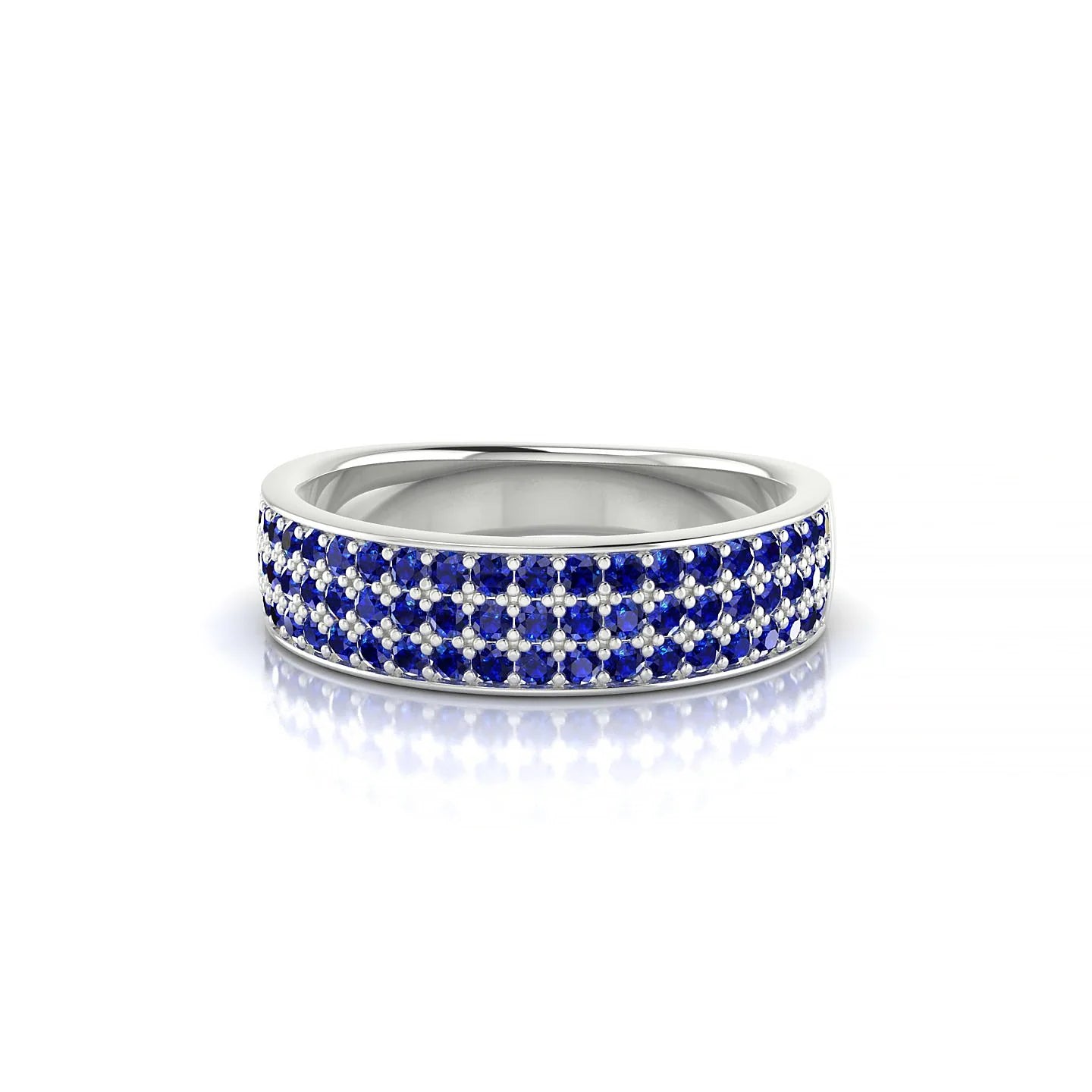 Repose | 18k White Gold 1.3 mm Round Sapphire Ring