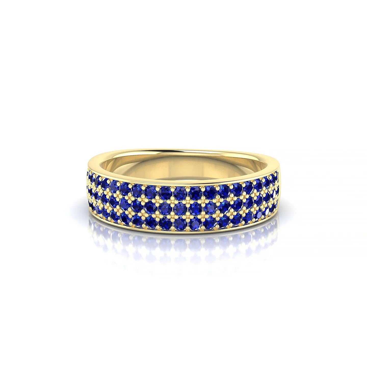 Repose | 18k Yellow Gold 1.3 mm Round Sapphire Ring