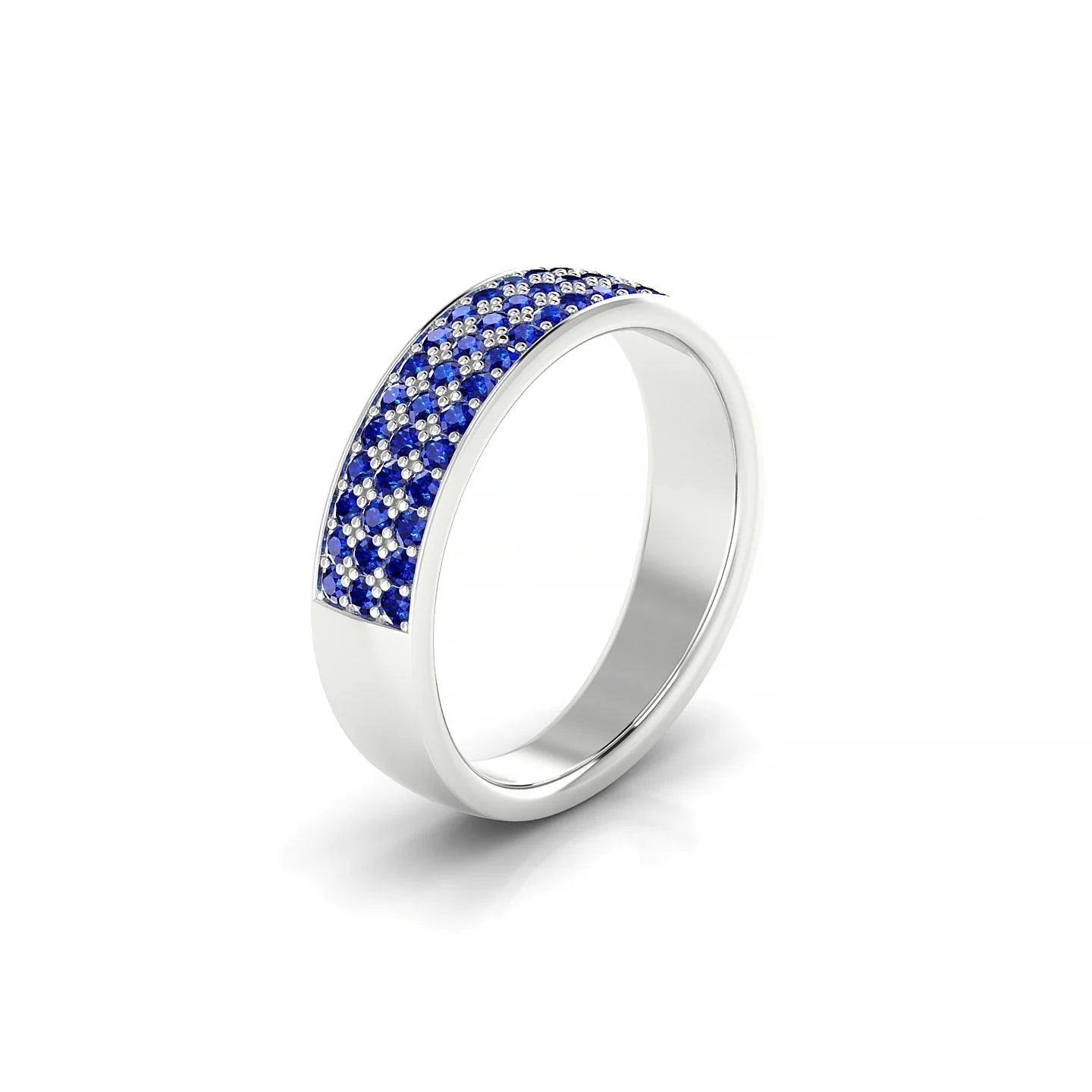 Repose | 18k White Gold 1.3 mm Round Sapphire Ring