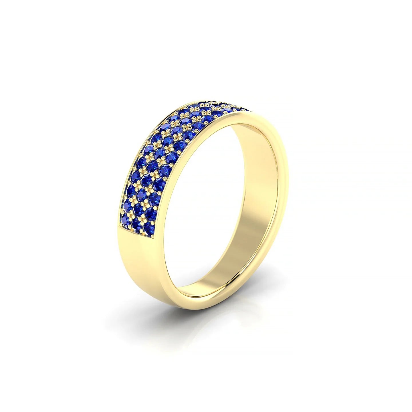Repose | 18k Yellow Gold 1.3 mm Round Sapphire Ring