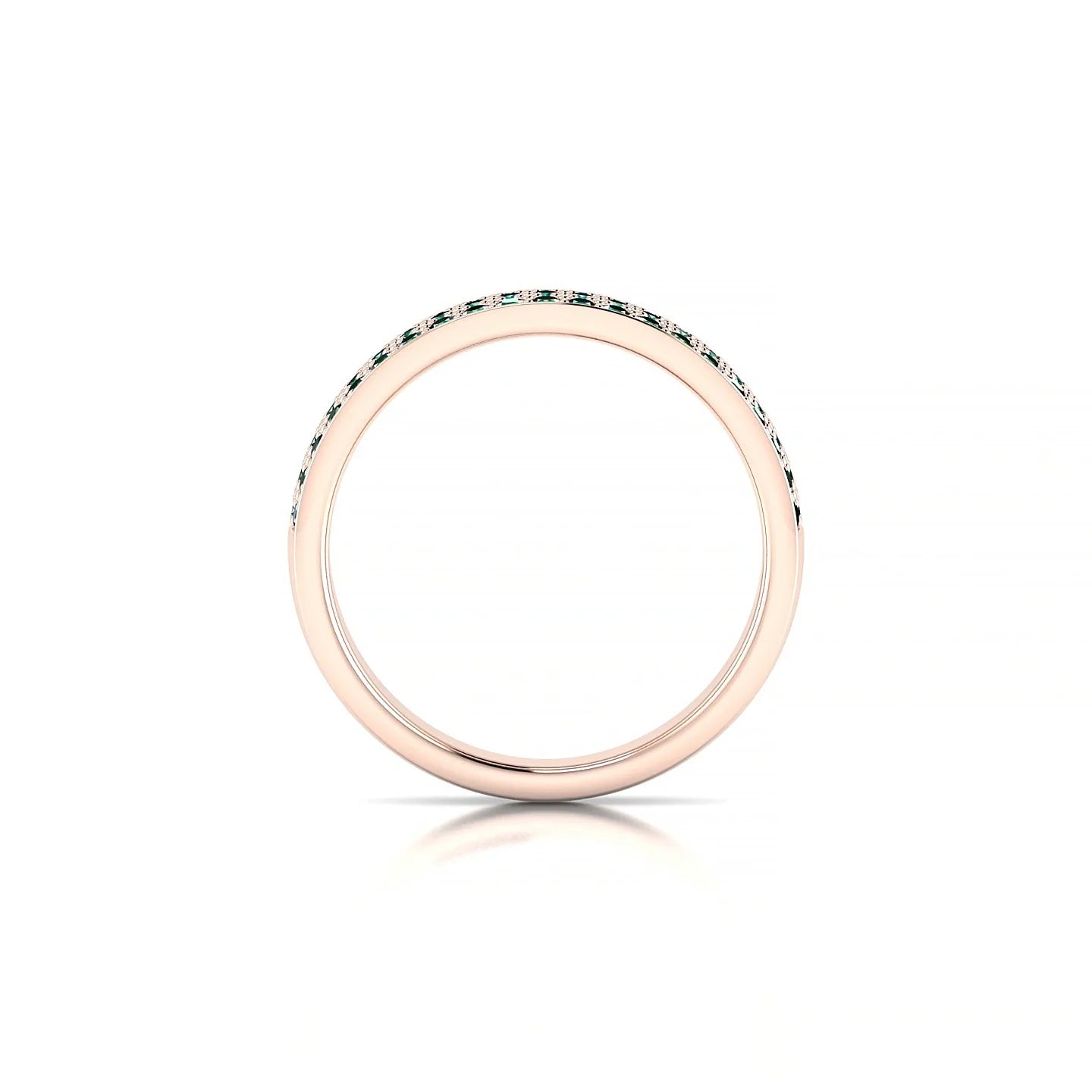 Repose | 18k Rose Gold 1.3 mm Round Emerald Ring