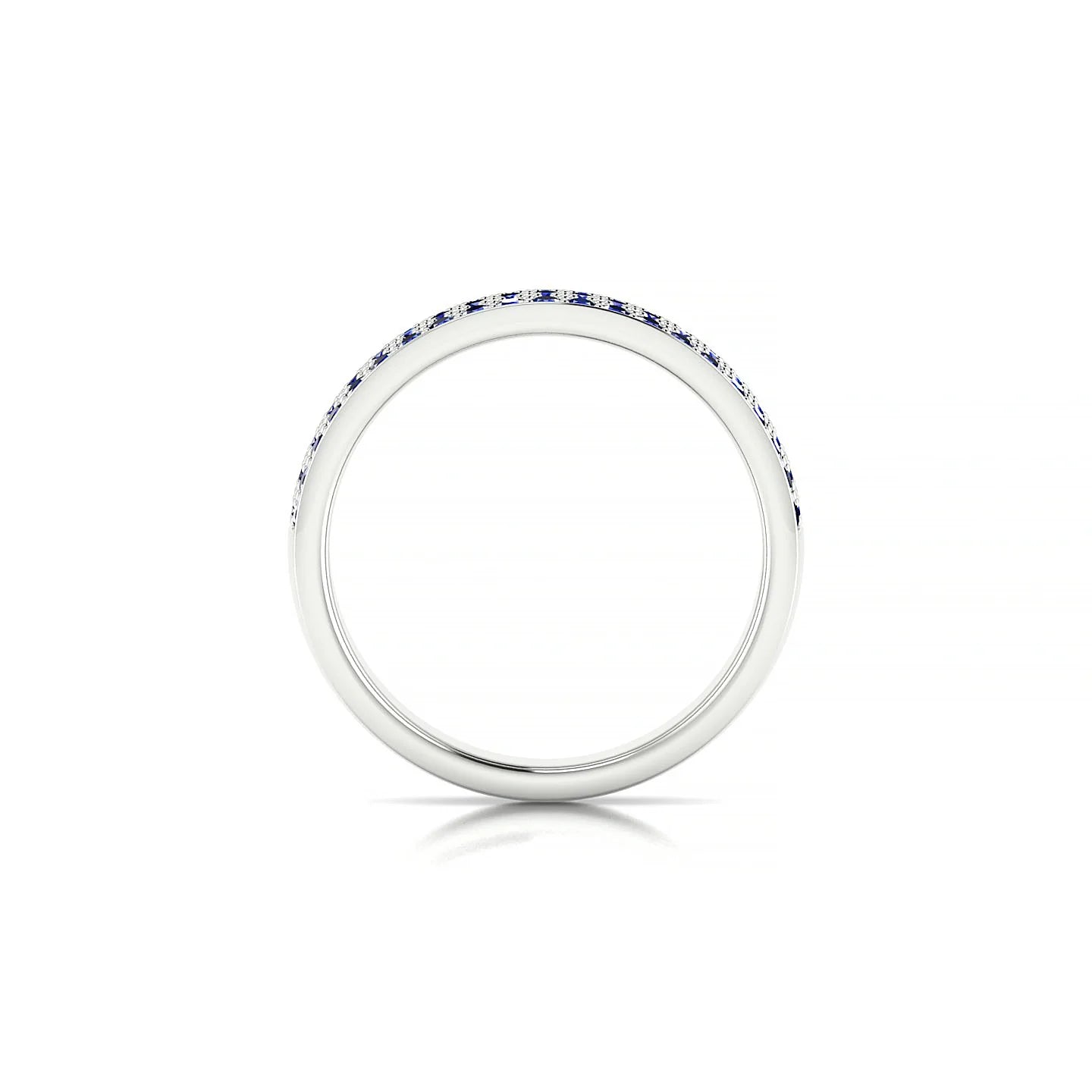 Repose | 18k White Gold 1.3 mm Round Sapphire Ring