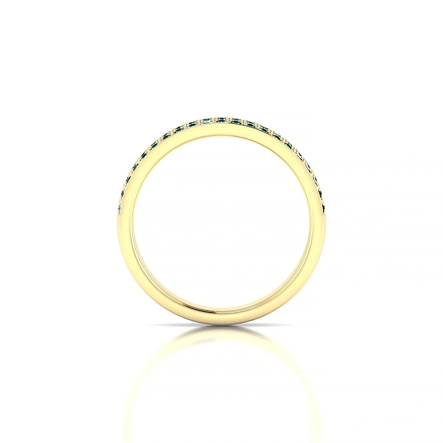 Repose | 18k Yellow Gold 1.3 mm Round Emerald Ring