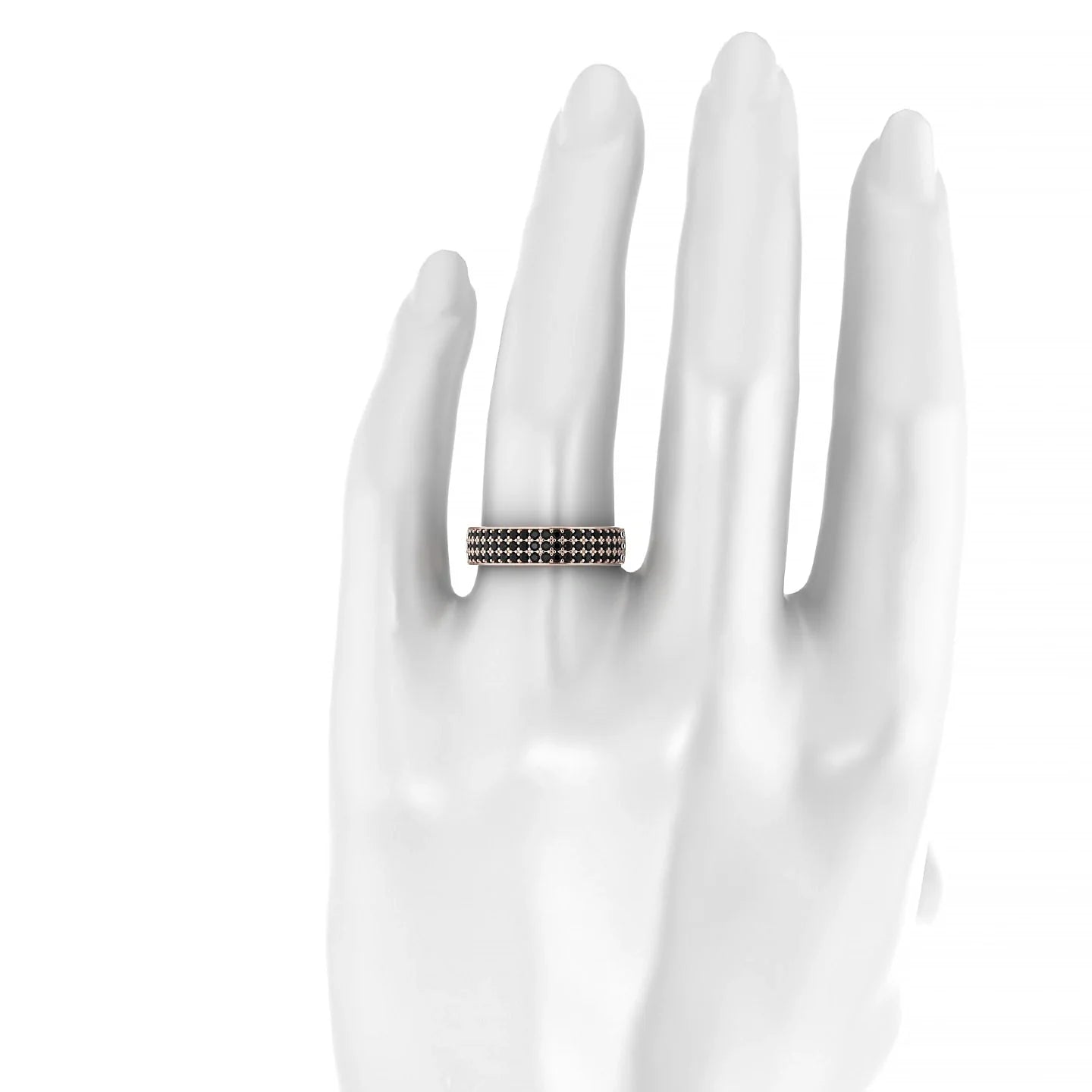 Repose | 18k Rose Gold 1.3 mm Round Black Diamond Ring