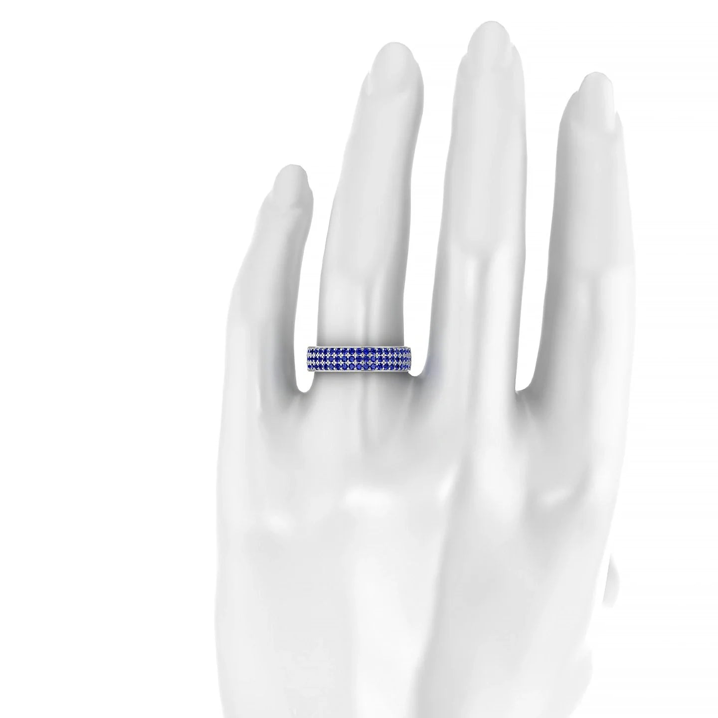Repose | 18k White Gold 1.3 mm Round Sapphire Ring