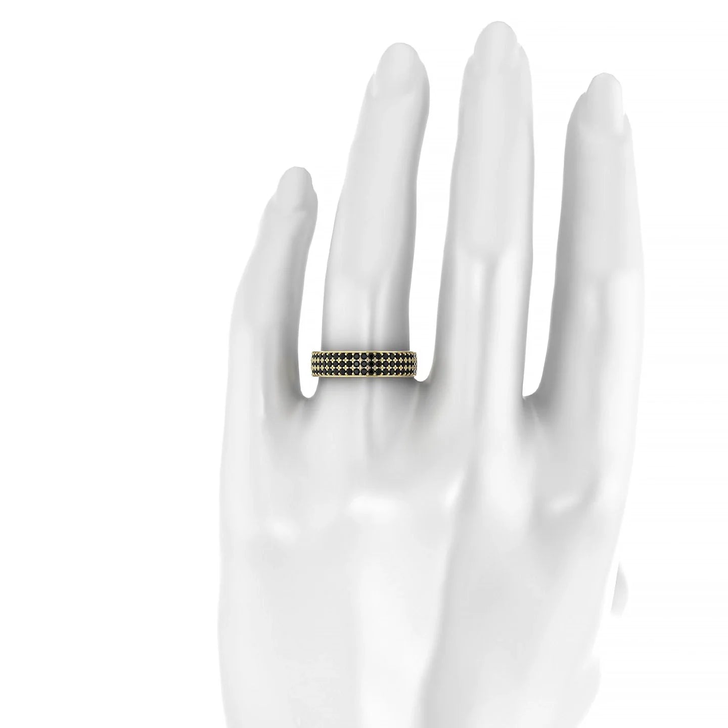 Repose | 18k Yellow Gold 1.3 mm Round Black Diamond Ring
