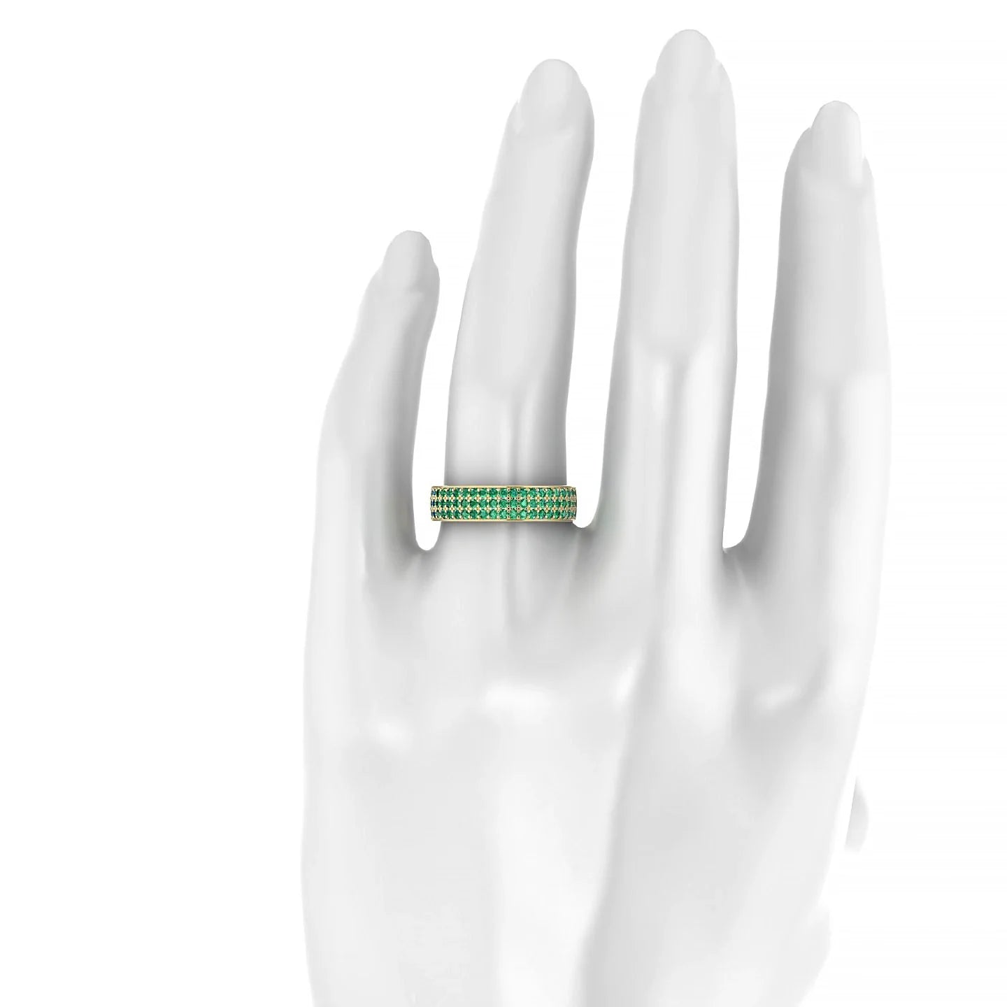Repose | 18k Yellow Gold 1.3 mm Round Emerald Ring