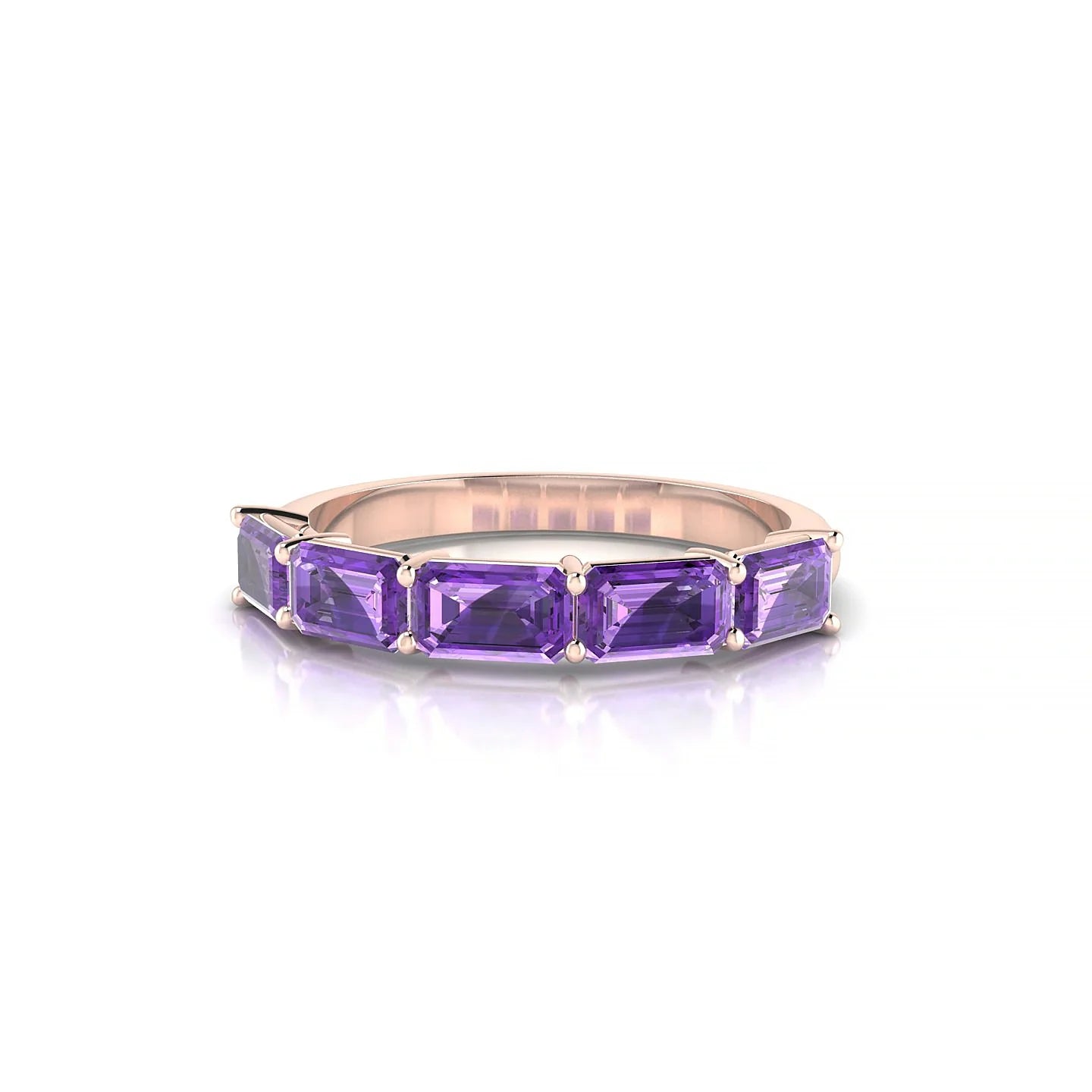 Reverence | 18k Rose Gold 5 x 3 mm Emerald Amethyst Ring